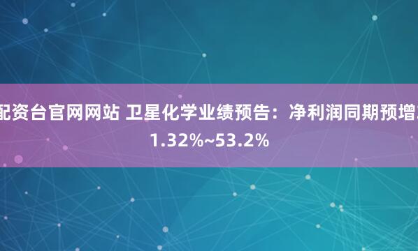 配资台官网网站 卫星化学业绩预告：净利润同期预增31.32%~53.2%