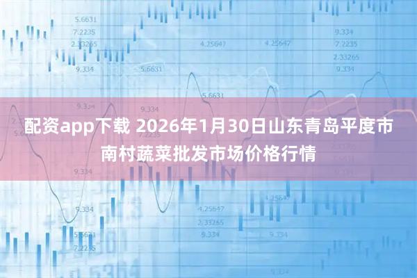 配资app下载 2026年1月30日山东青岛平度市南村蔬菜批发市场价格行情